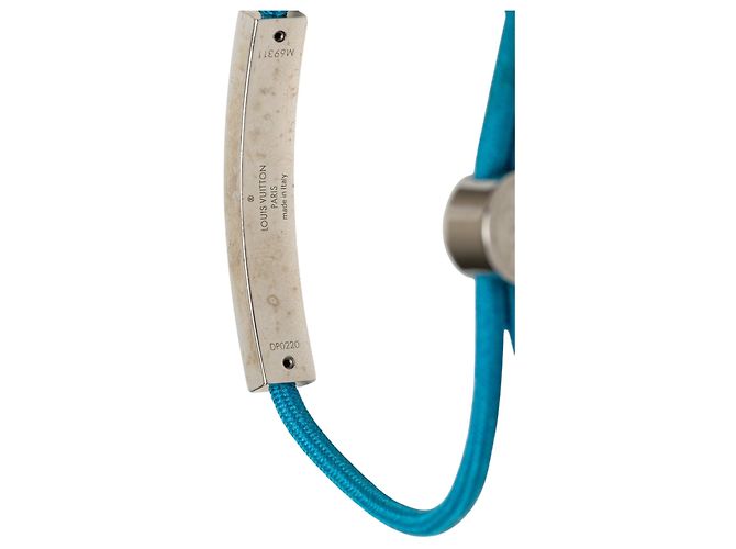 Bracciale LV Space in nylon e ottone blu Louis Vuitton - vista 5