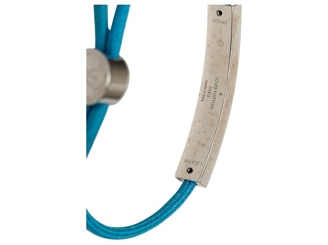 Bracciale LV Space in nylon e ottone blu Louis Vuitton - vista 6