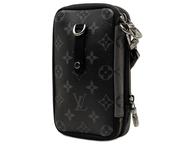 Borsa a tracolla doppia custodia per telefono Louis Vuitton Monogram Eclipse Reverse nera Nero - vista 2