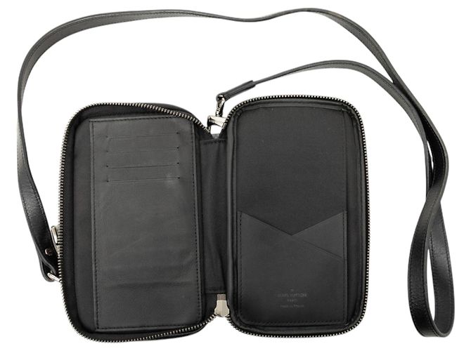 Borsa a tracolla doppia custodia per telefono Louis Vuitton Monogram Eclipse Reverse nera Nero - vista 4
