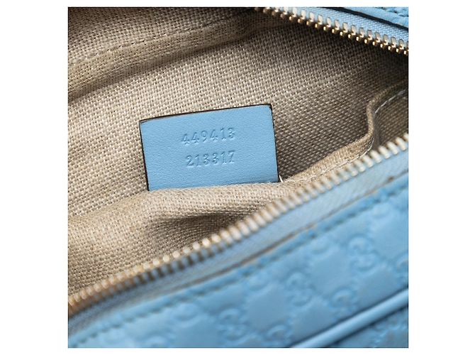 Borsa a tracolla Gucci Mini Microguccissima Bree Blu - vista 6
