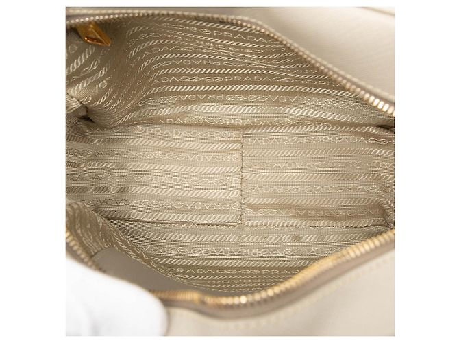 Borsa Satchel Prada Saffiano Lux Beige - vista 4
