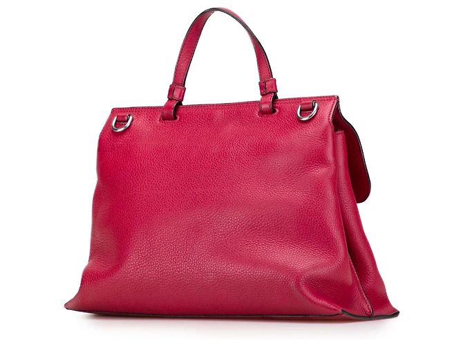 Bamboo Borsa Satchel Daily Gucci Medium in pelle rosa con bambù - vista 2
