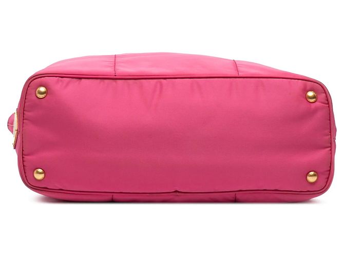 Tote Bag Prada Tessuto Canapa Logo Rosa - vista 3