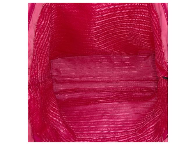 Tote Bag Prada Tessuto Canapa Logo Rosa - vista 4