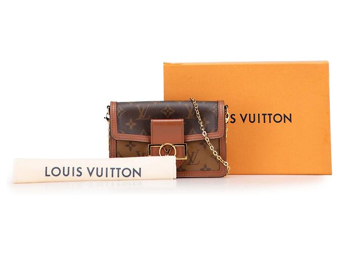 Borsa a tracolla Louis Vuitton Monogram Reverse Dauphine marrone - vista 10