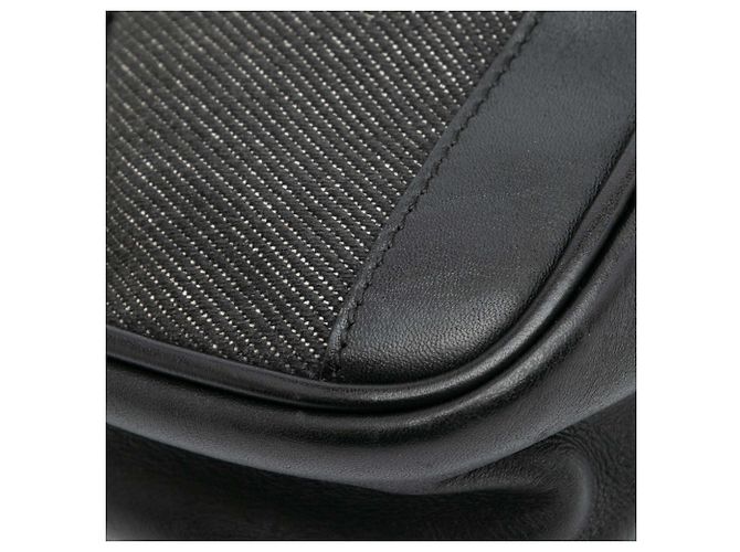 Borsa a tracolla Gucci in denim nero con banda Web - vista 10