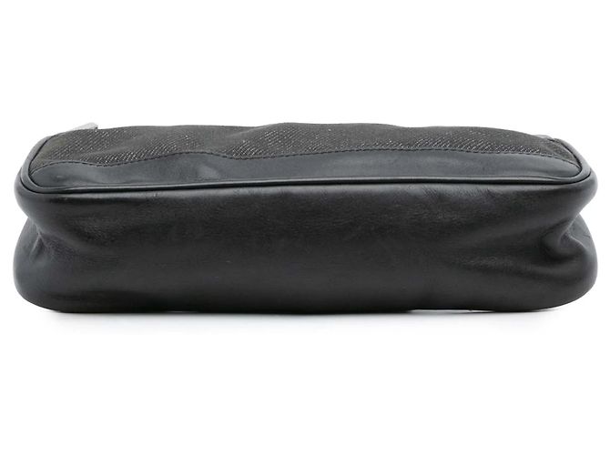 Borsa a tracolla Gucci in denim nero con banda Web - vista 3