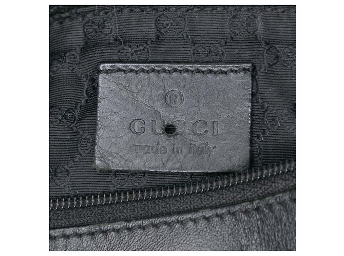 Borsa a tracolla Gucci in denim nero con banda Web - vista 5