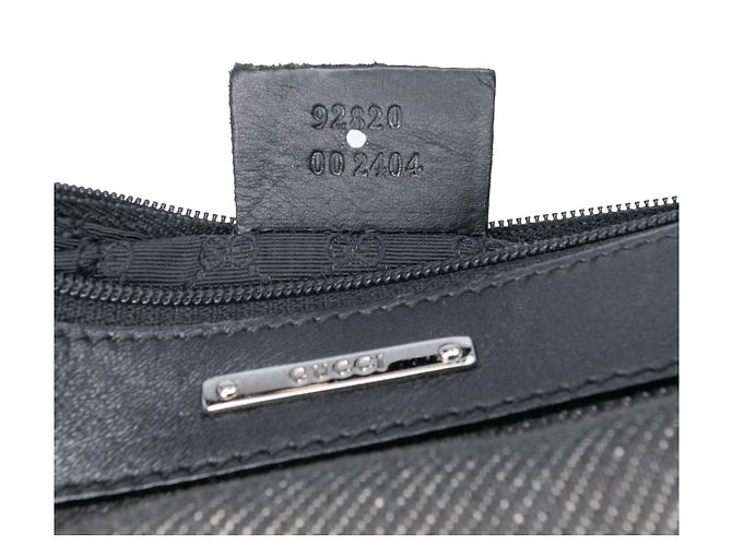 Borsa a tracolla Gucci in denim nero con banda Web - vista 6