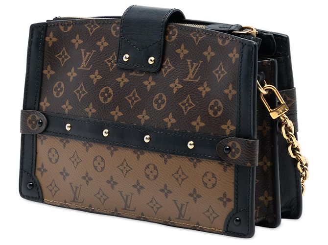 Borsa Clutch a Tracolla Louis Vuitton Monogram Reverse Trunk Marrone - vista 2