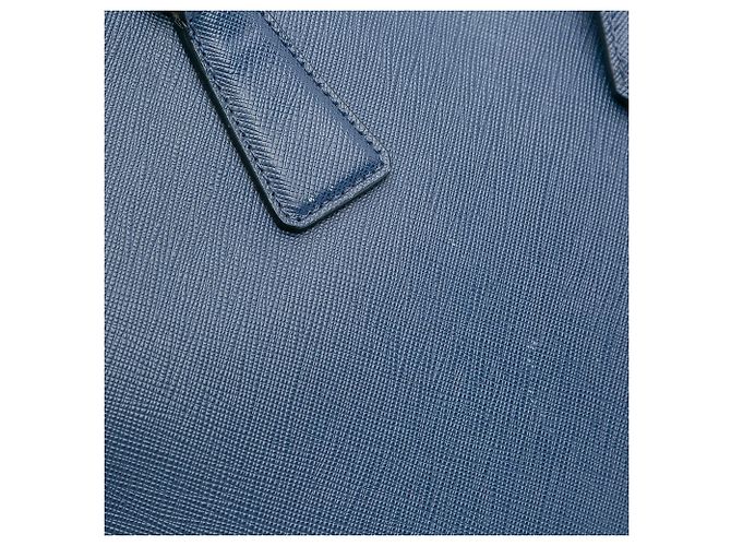 Prada Large Saffiano Lux Galleria Double Zip Tote Blau - Ansicht 10