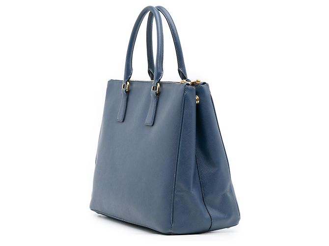 Prada Large Saffiano Lux Galleria Double Zip Tote Blau - Ansicht 2