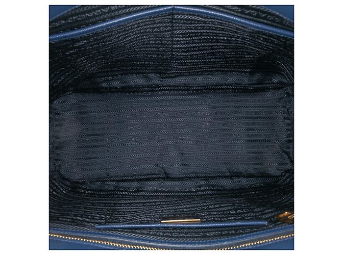 Prada Large Saffiano Lux Galleria Double Zip Tote Blau - Ansicht 4