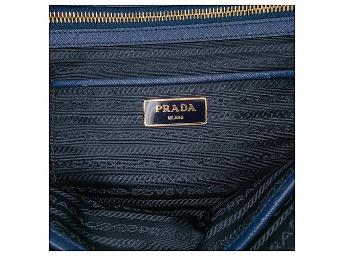 Prada Large Saffiano Lux Galleria Double Zip Tote Blau - Ansicht 5