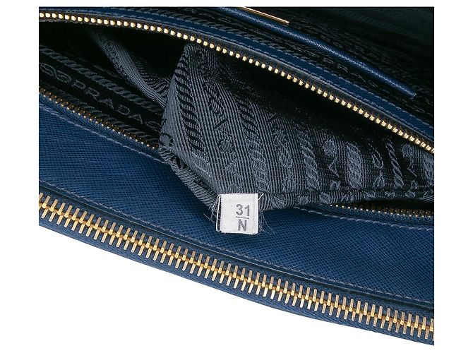 Prada Large Saffiano Lux Galleria Double Zip Tote Blau - Ansicht 6