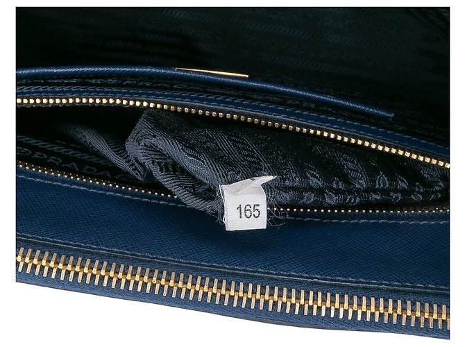 Prada Large Saffiano Lux Galleria Double Zip Tote Blau - Ansicht 7