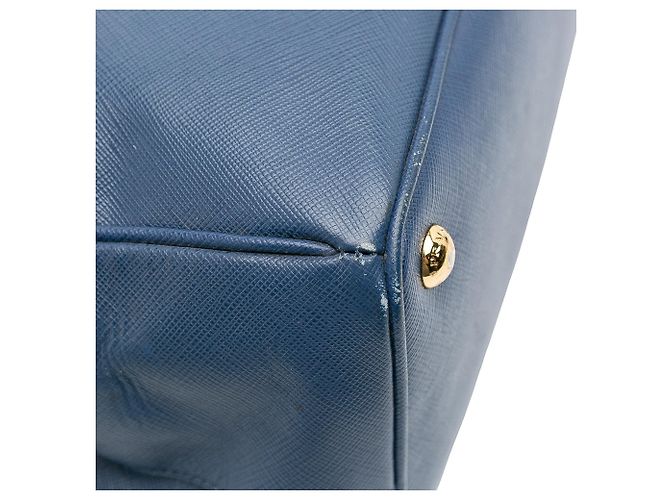 Prada Large Saffiano Lux Galleria Double Zip Tote Blau - Ansicht 9