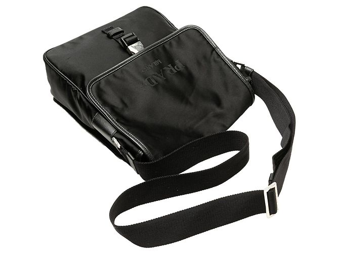 Bolsa Messenger Prada Tessuto com fivela preta Preto - vista 9