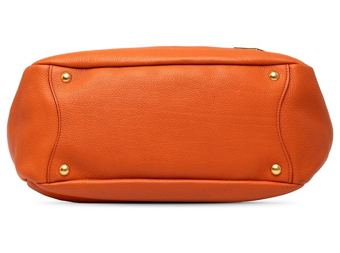 Borsa a tracolla Prada Vitello Daino con tasca laterale, Orange Arancione - vista 3
