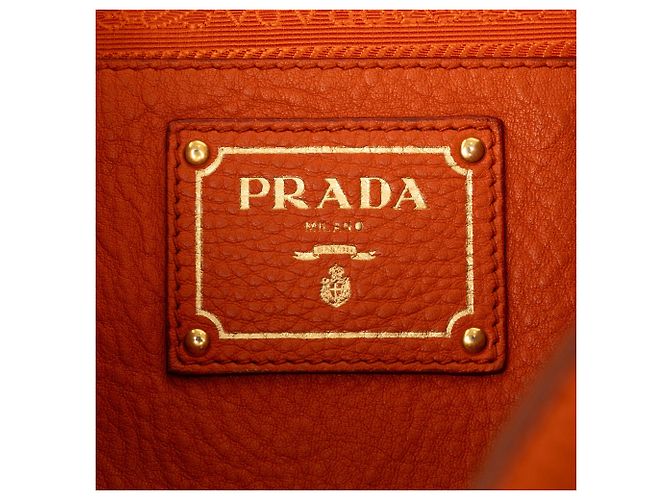 Borsa a tracolla Prada Vitello Daino con tasca laterale, Orange Arancione - vista 5