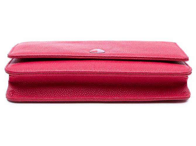 Borsa a tracolla Chanel Caviar Bicolor CC Wallet On Chain Rosa - vista 3