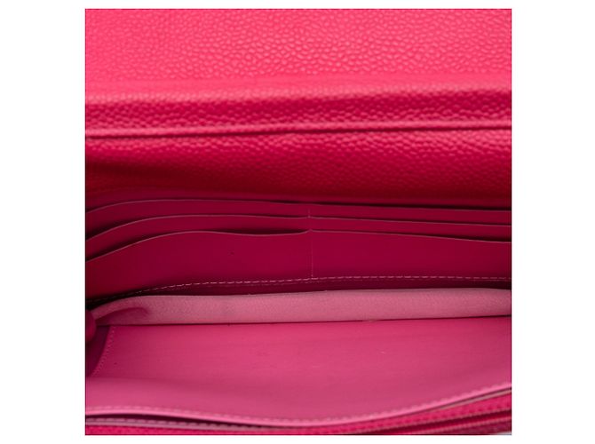 Borsa a tracolla Chanel Caviar Bicolor CC Wallet On Chain Rosa - vista 4