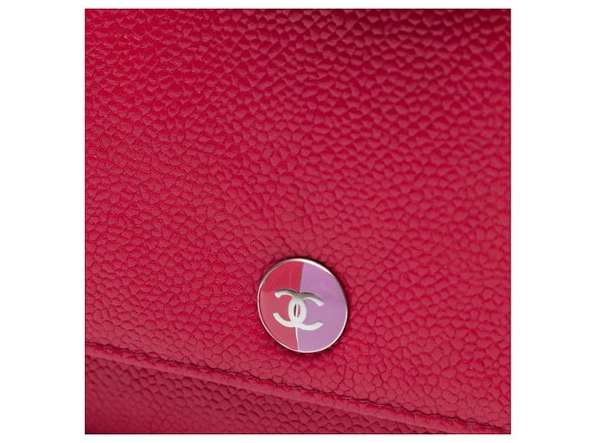 Borsa a tracolla Chanel Caviar Bicolor CC Wallet On Chain Rosa - vista 6