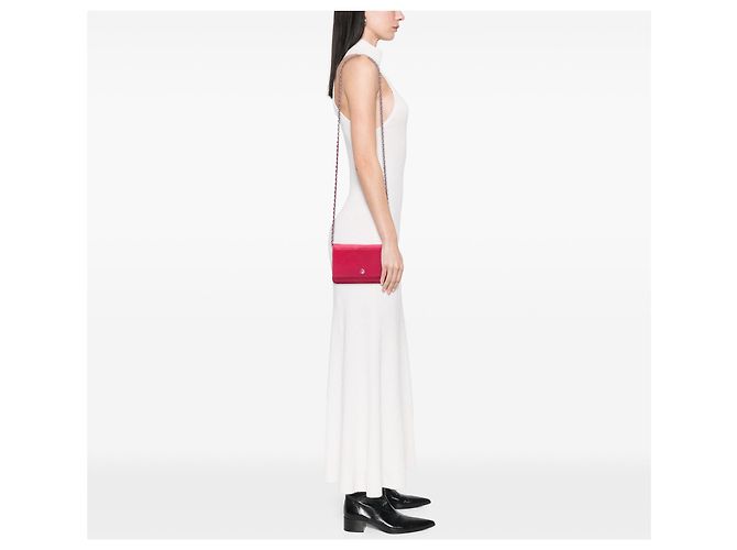 Borsa a tracolla Chanel Caviar Bicolor CC Wallet On Chain Rosa - vista 7