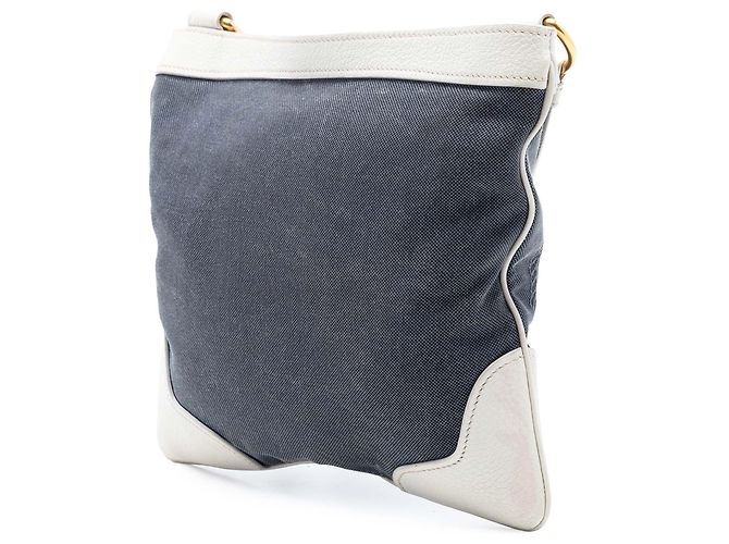 Borsa a tracolla Prada in tela Canapa logo blu - vista 2