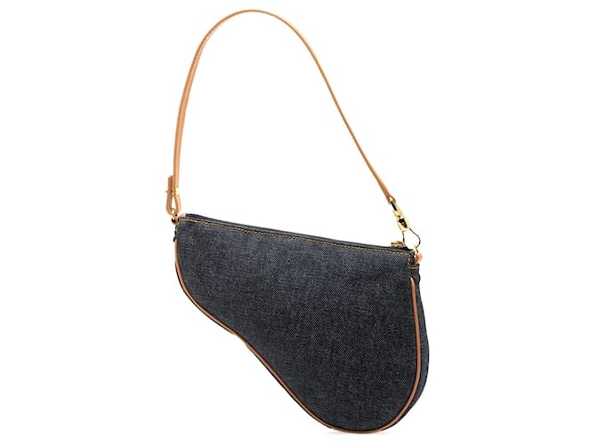 Borsa a tracolla Dior Mini Denim Saddle Pochette Blu - vista 2