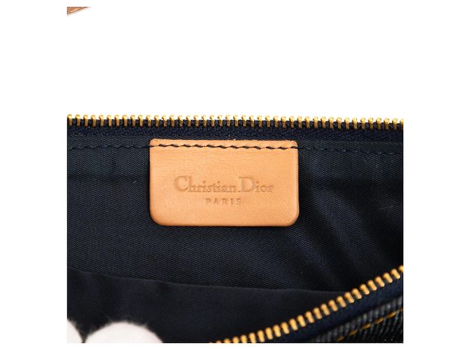 Borsa a tracolla Dior Mini Denim Saddle Pochette Blu - vista 5