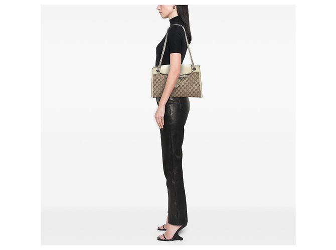 Borsa a tracolla Gucci Emily Large GG Canvas Marrone - vista 8