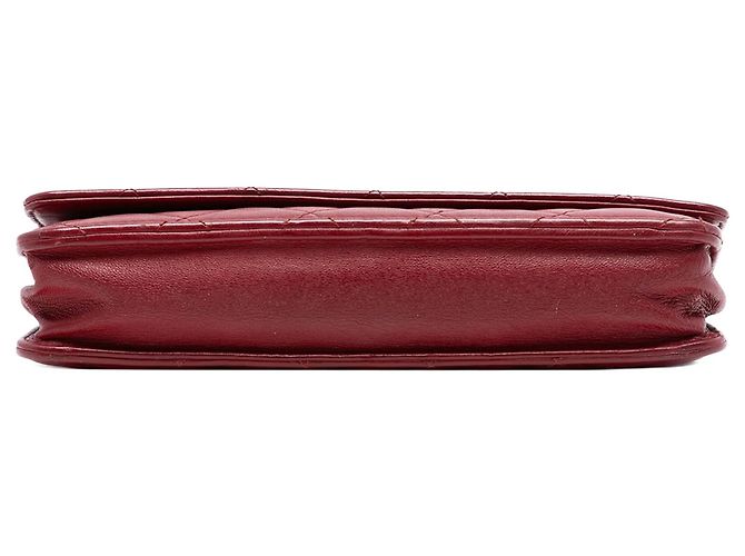 Borsa a tracolla Chanel CC matelassé in pelle d'agnello rossa Wallet on Chain Rosso - vista 3