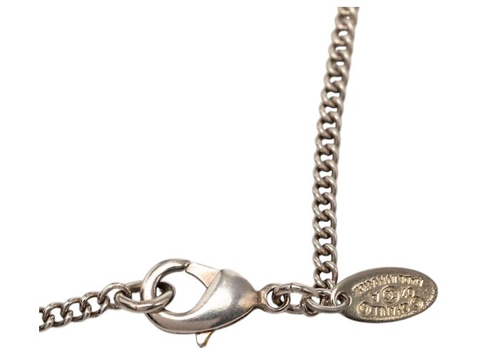 Collana con pendente Chanel CC placcata oro, smalto e strass D'oro - vista 4
