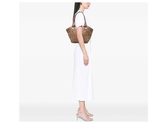 Tote LOEWE Anagram Canvas Marrone - vista 8