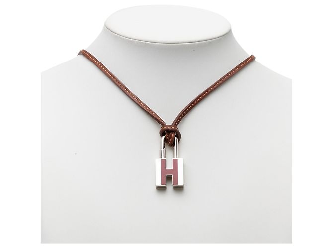 Collana Hermès Cadena con Lucchetto H Placcato Palladio Argento - vista 6