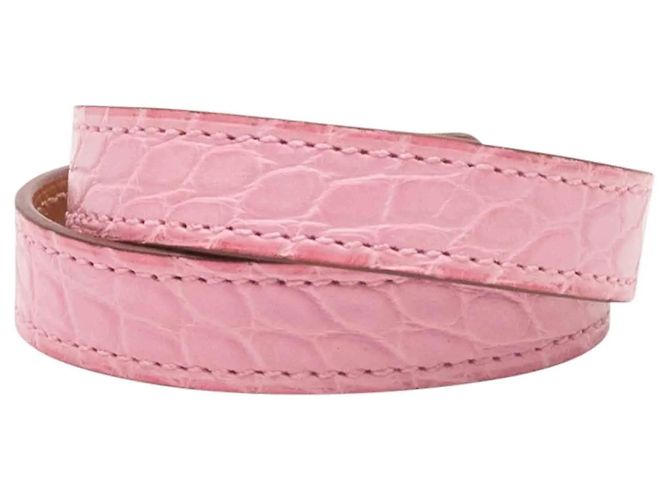 Hermès Bracciale Double Tour Mini Kelly in Coccodrillo Rosa Hermes - vista 3