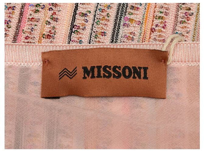 Missoni Gestreifter Paillettenpullover Hellrosa & Mehrfarbig Größe IT 46 Pink - Ansicht 5
