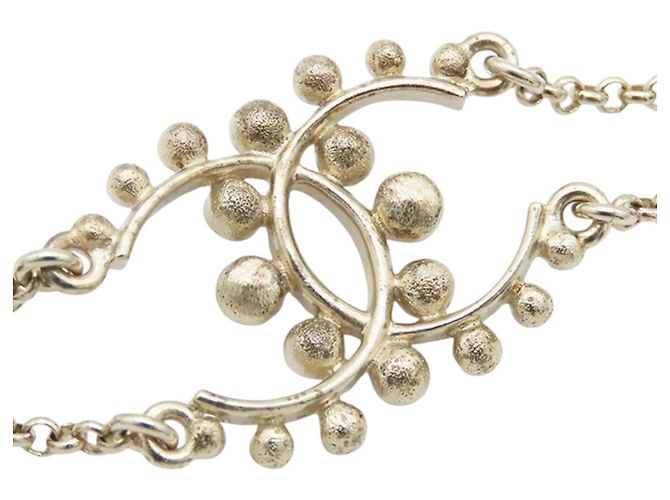 Bracciale Chanel placcato oro CC con perle finte e strass D'oro - vista 3