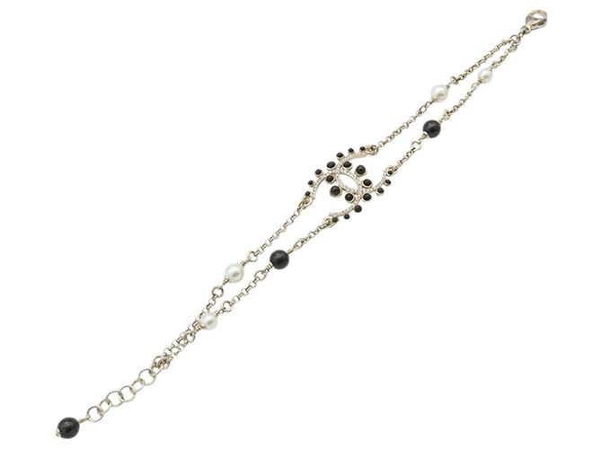 Bracciale Chanel placcato oro CC con perle finte e strass D'oro - vista 5