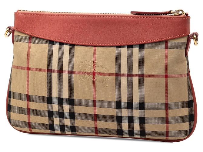 Borsa a tracolla Burberry Haymarket Check Canvas Peyton marrone - vista 2