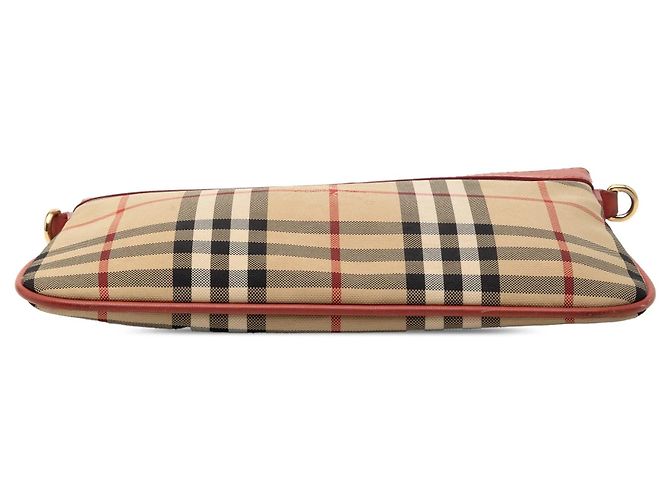 Borsa a tracolla Burberry Haymarket Check Canvas Peyton marrone - vista 3