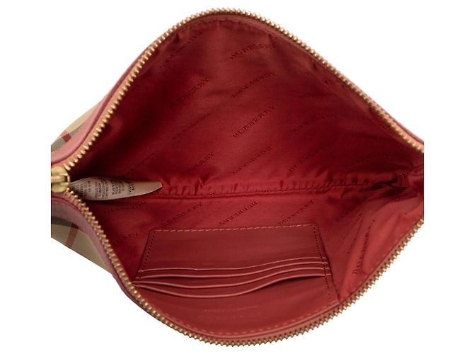Borsa a tracolla Burberry Haymarket Check Canvas Peyton marrone - vista 4