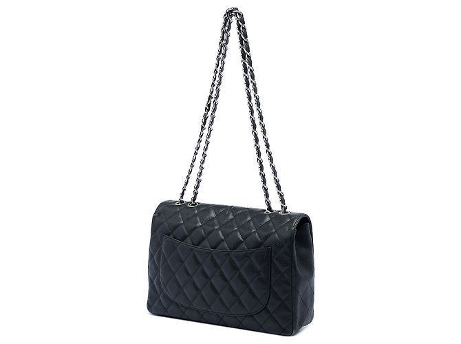 Bolsa de Ombro Chanel Jumbo Classic Caviar Single Flap Preta Preto - vista 2