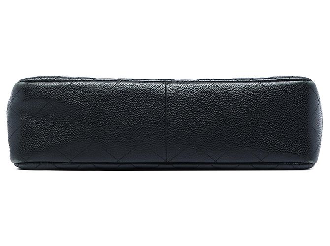 Bolsa de Ombro Chanel Jumbo Classic Caviar Single Flap Preta Preto - vista 3