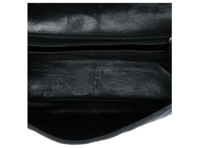Bolsa de Ombro Chanel Jumbo Classic Caviar Single Flap Preta Preto - vista 4
