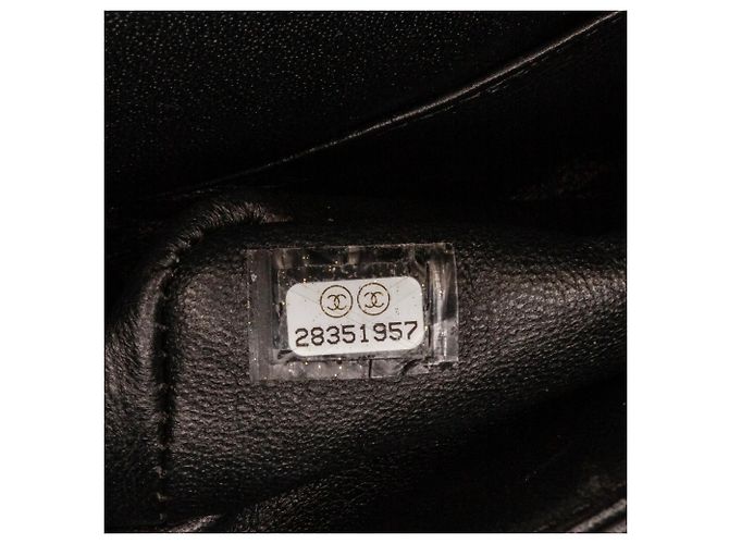Borsa Chanel 2.55 Reissue Double Flap Medium in pelle d'agnello embossed croc nera Nero - vista 8