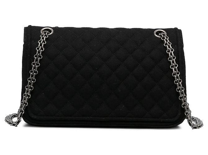 Borsa a tracolla Chanel Reissue in lana nera Nero - vista 4