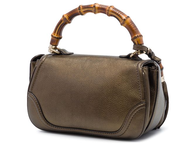 Borsa New Bamboo in pelle marrone Gucci Medium - vista 2